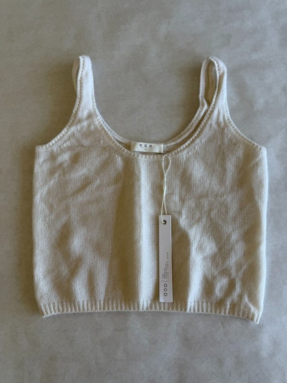 One Gray Day Talia Cashmere Tank Top Precision Knitting Ivory Sz XS
